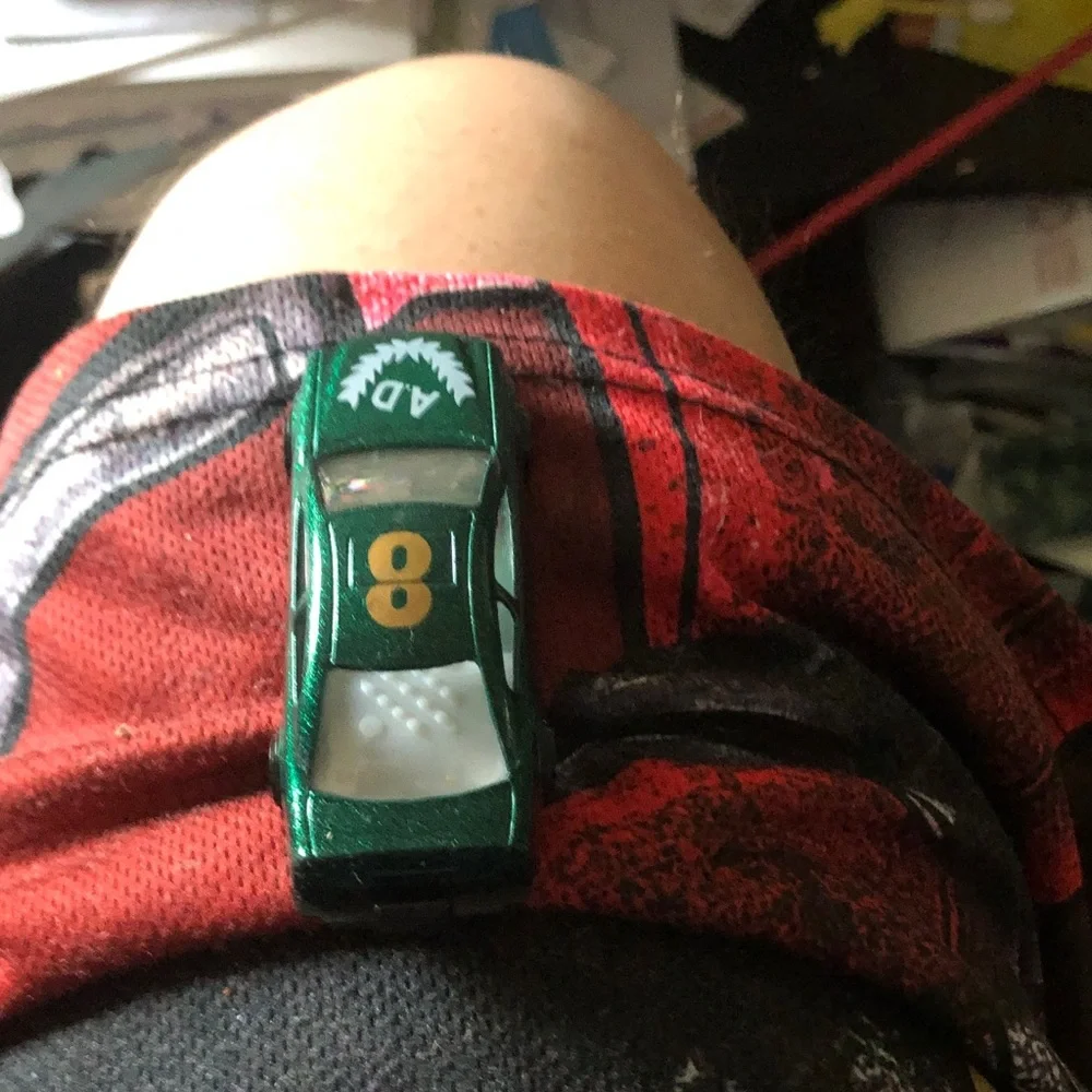 Green Die-Cast Race Car Toy with Number 8